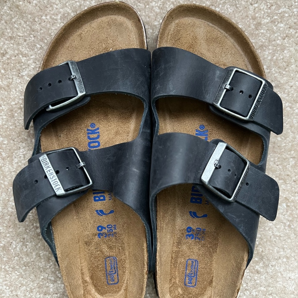 Arizona Birkenstock’s Soft Footbed in Black Oiled Leather Size 39 - Women’s 8 - Picture 5 of 9